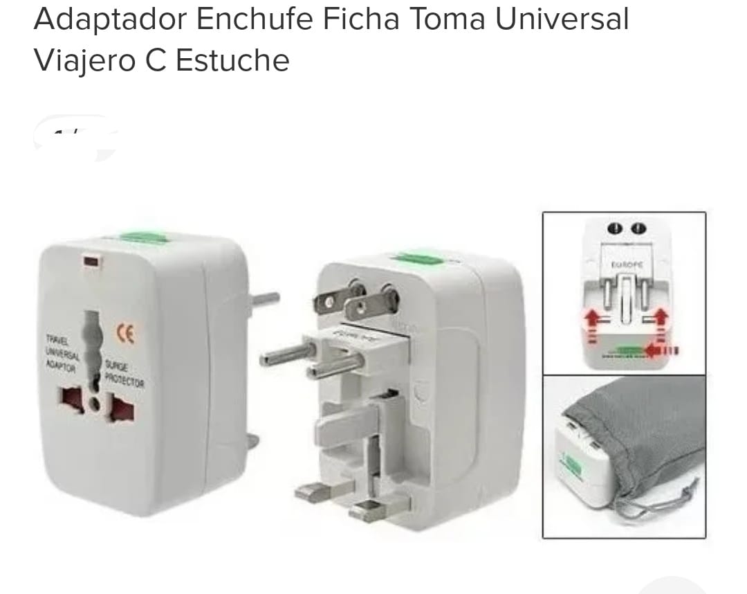 FICHA UNIVERSAL ADAPTADOR VIAJERO(U200)