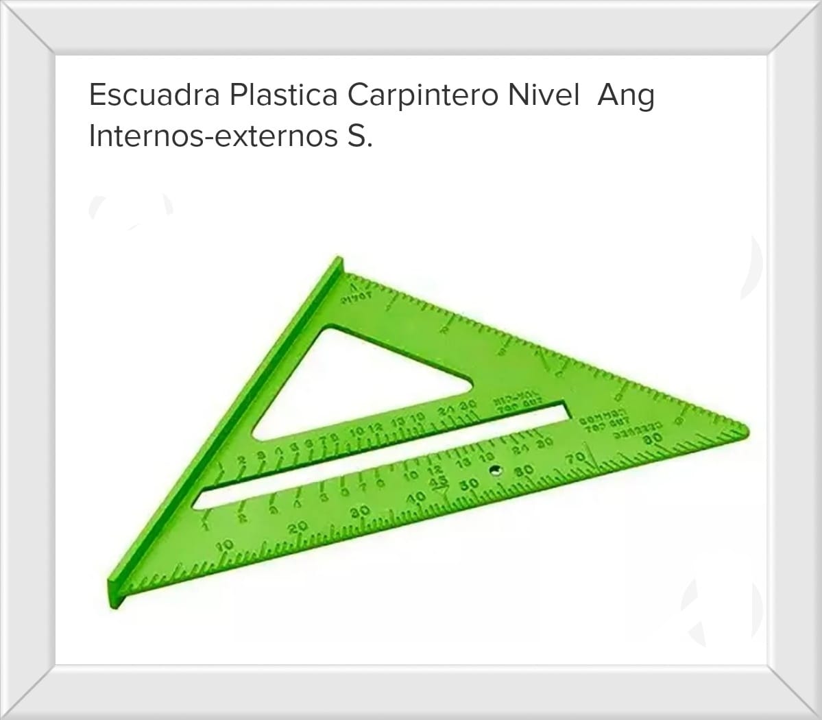 ESCUADRA TRIANGULAR C/SOMBRERO PVC (U125)