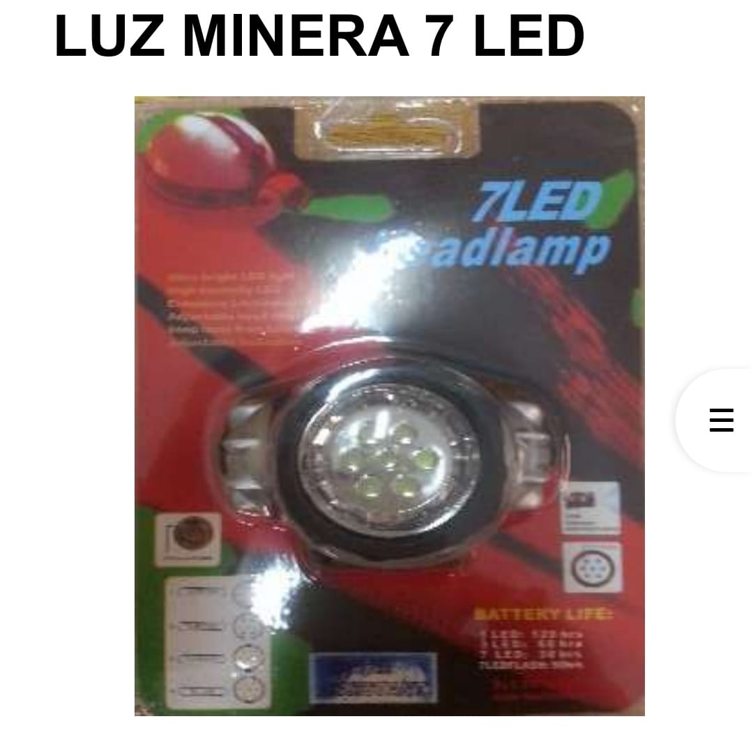 LINTERNA MINERA 7 LED (U190)
