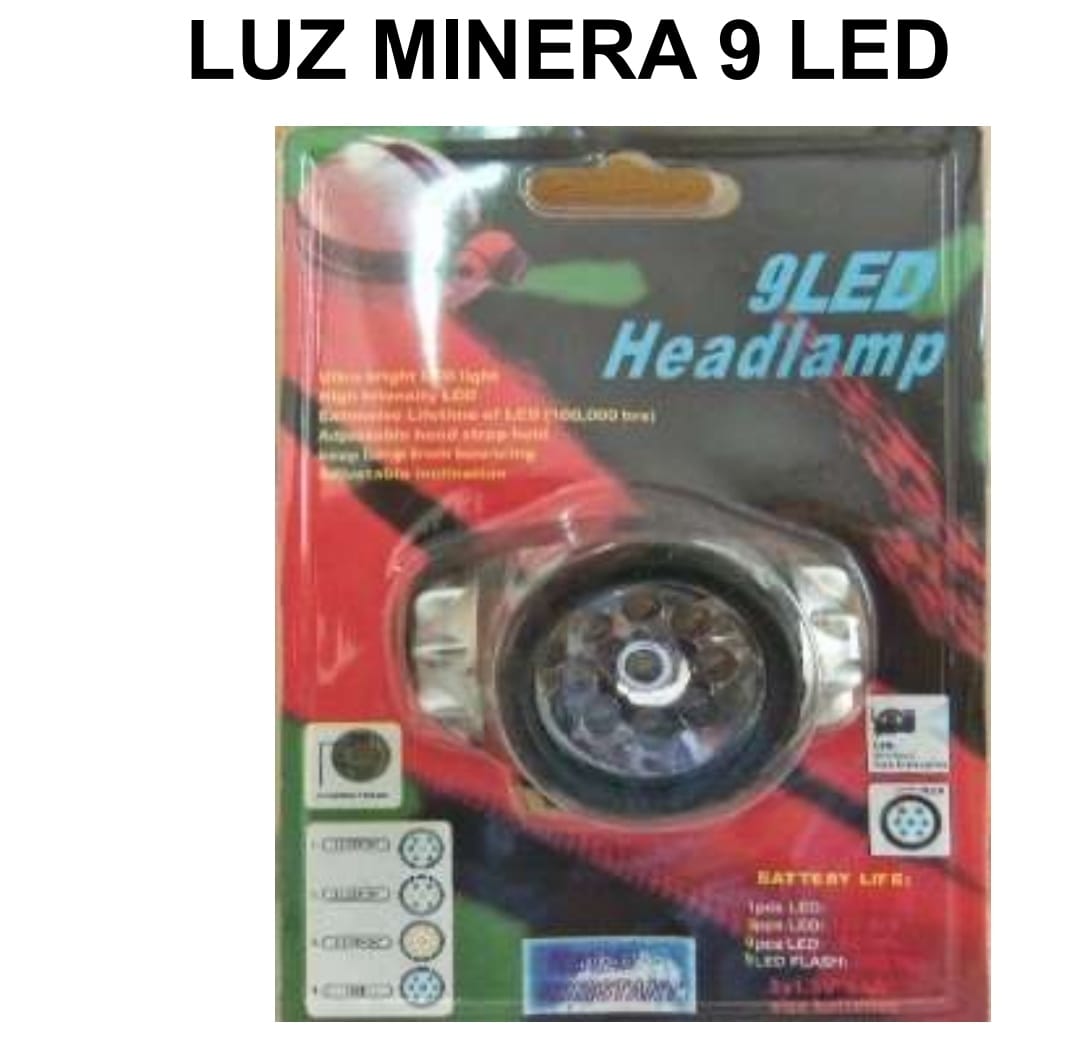 LINTERNA MINERA 9 LED