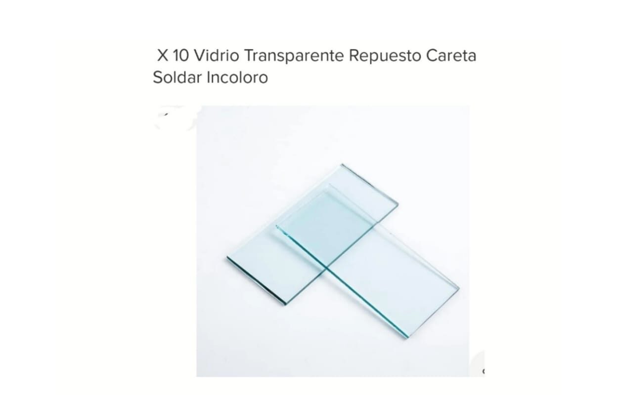 VIDRIO X 10 PZS PARA MASCARA SOLDAR TRANSPARENTE (U115)
