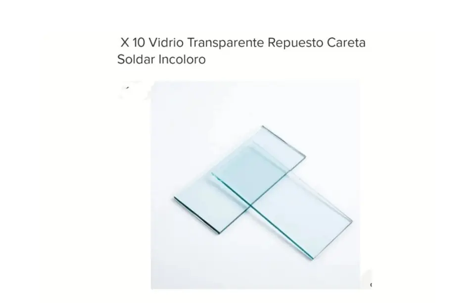 VIDRIO X 10 PZS PARA MASCARA SOLDAR TRANSPARENTE (U115)