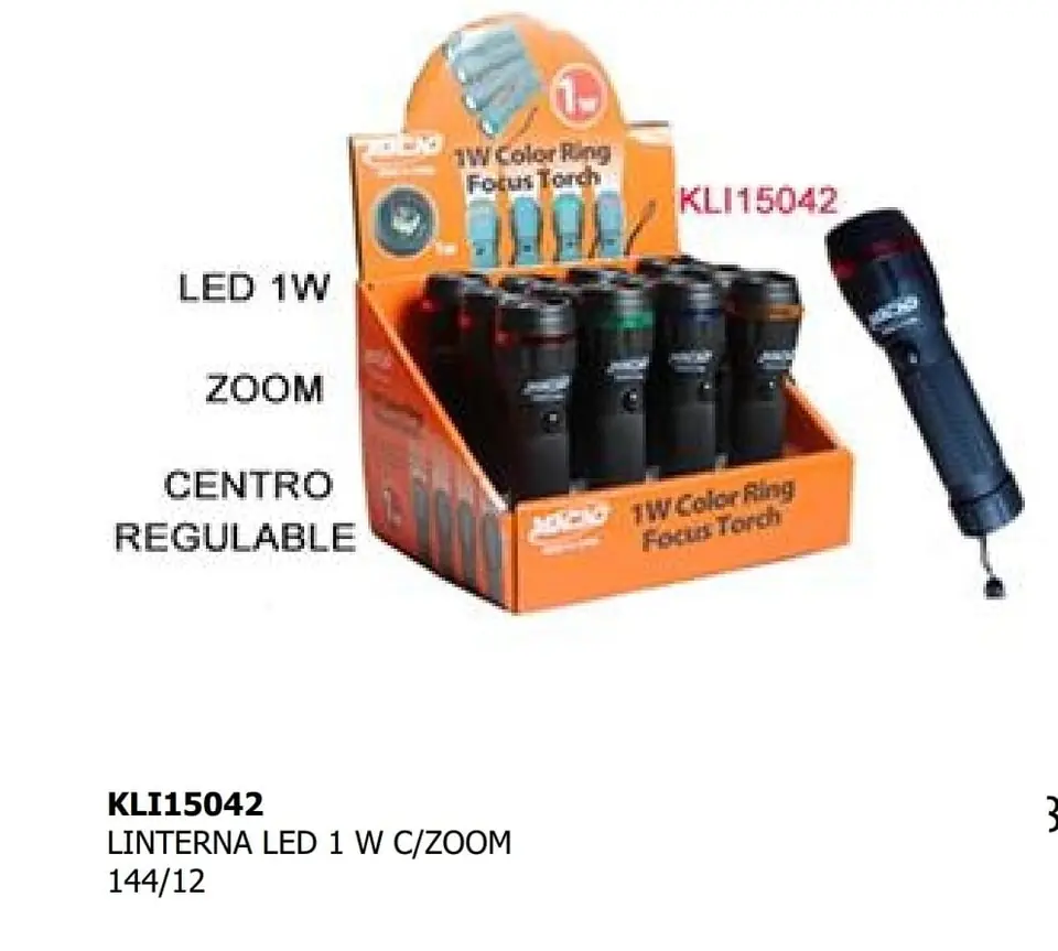 LINTERA MACAO PVC 1W CON ZOOM A PILA (U160)