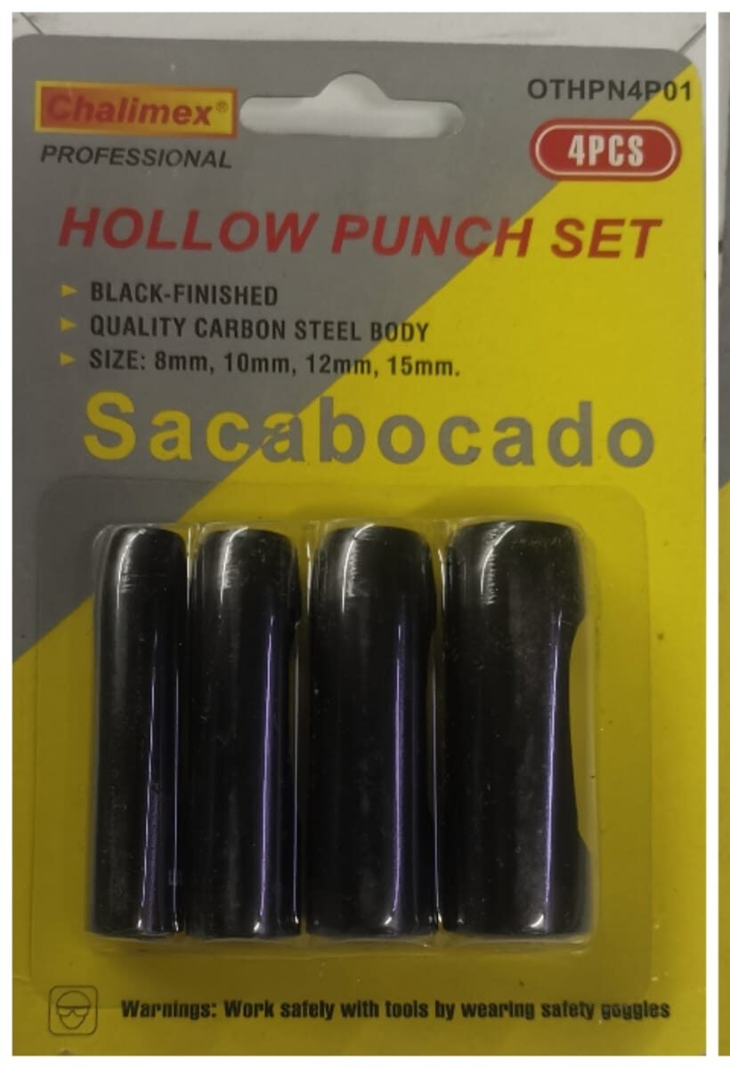 SACABOCADO A GOLPE ACERO CARBONO CHALIMEX X 4PCS  U250