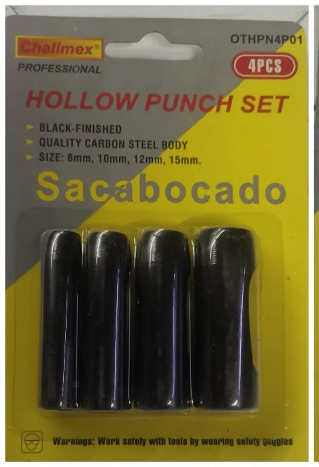 SACABOCADO A GOLPE ACERO CARBONO CHALIMEX X 4PCS  U250