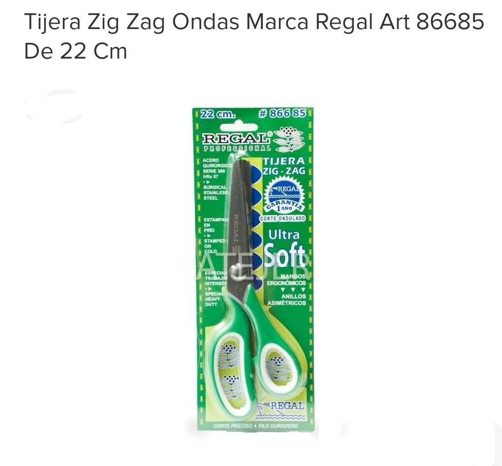 TIJERA ZIG ZAG  COSTURERA 22CM REGAL(U1200)