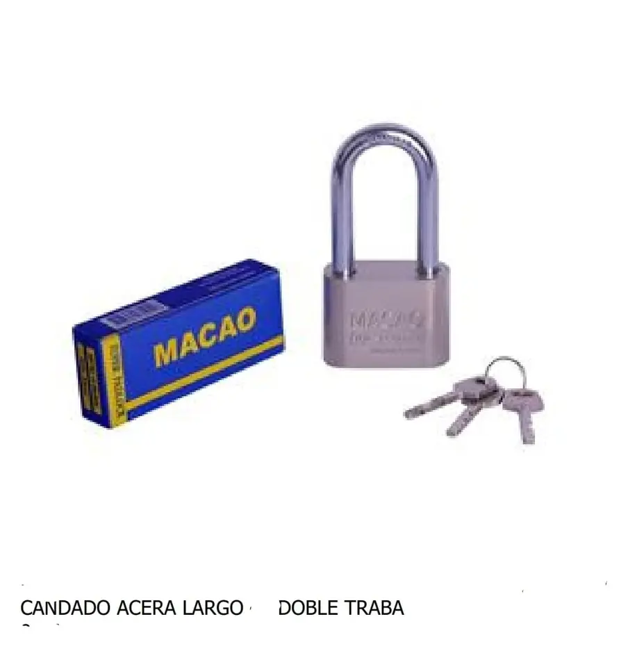CANDADO MACAO ACERO ARO LARGO CAJA AZUL 40MM (U210)