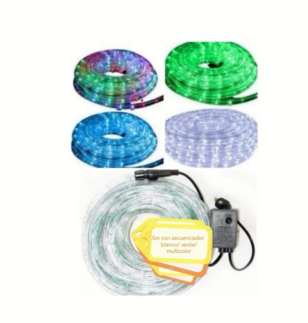 MANGUERA LED C/SECUENCIADOR 5M MULTICOLOR/BLANCO/AZUL/VERDE(u700)