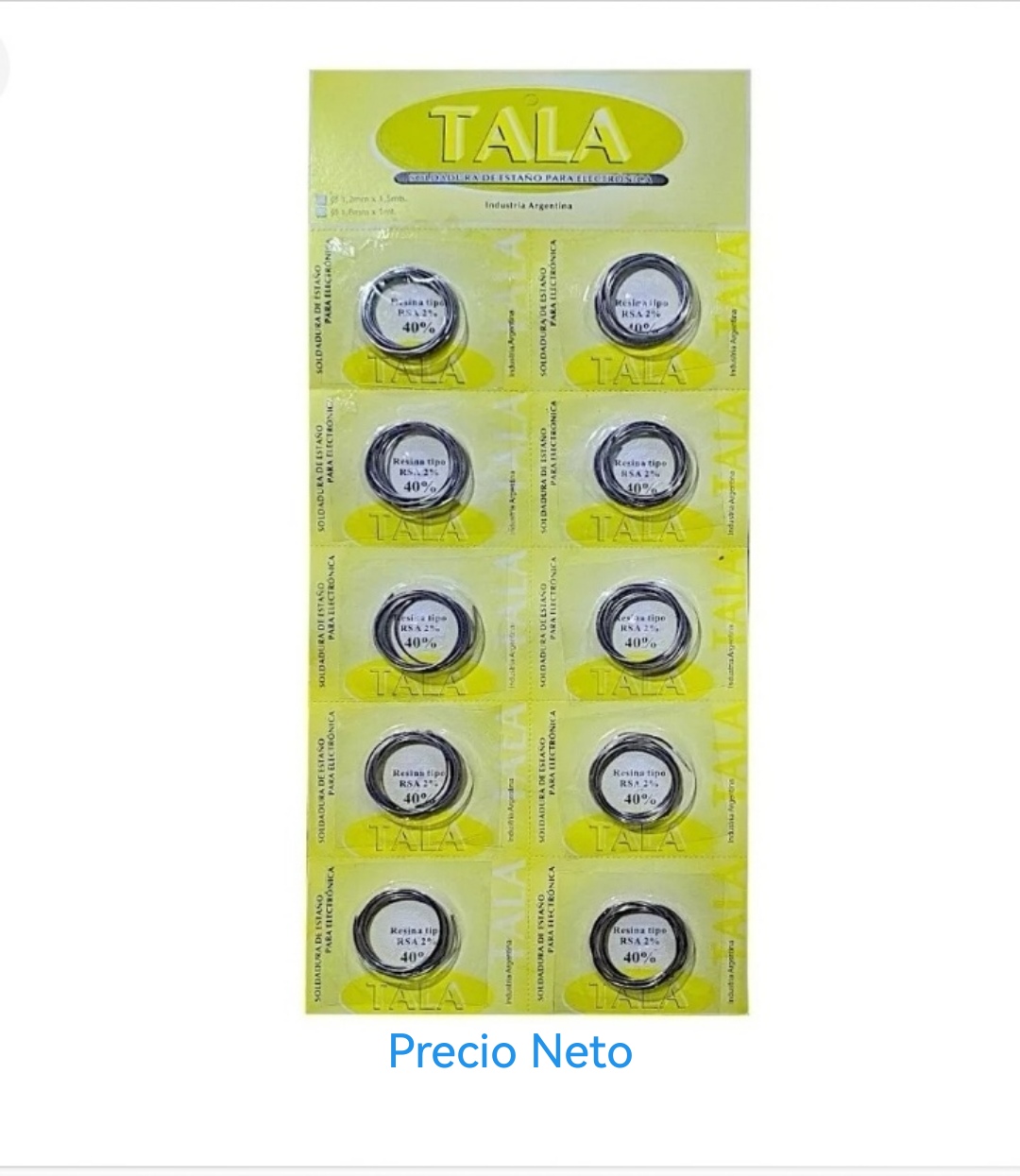 ESTAÑO EN BLISTER DE 10 ROLLOS 40% -NETO