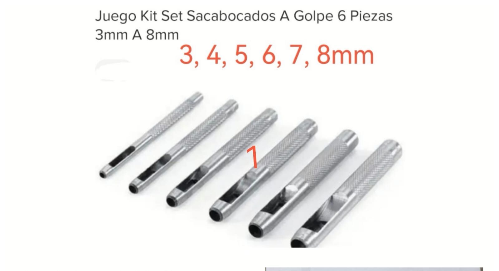 SACABOCADOS A GOLPE SET X6  (U260)