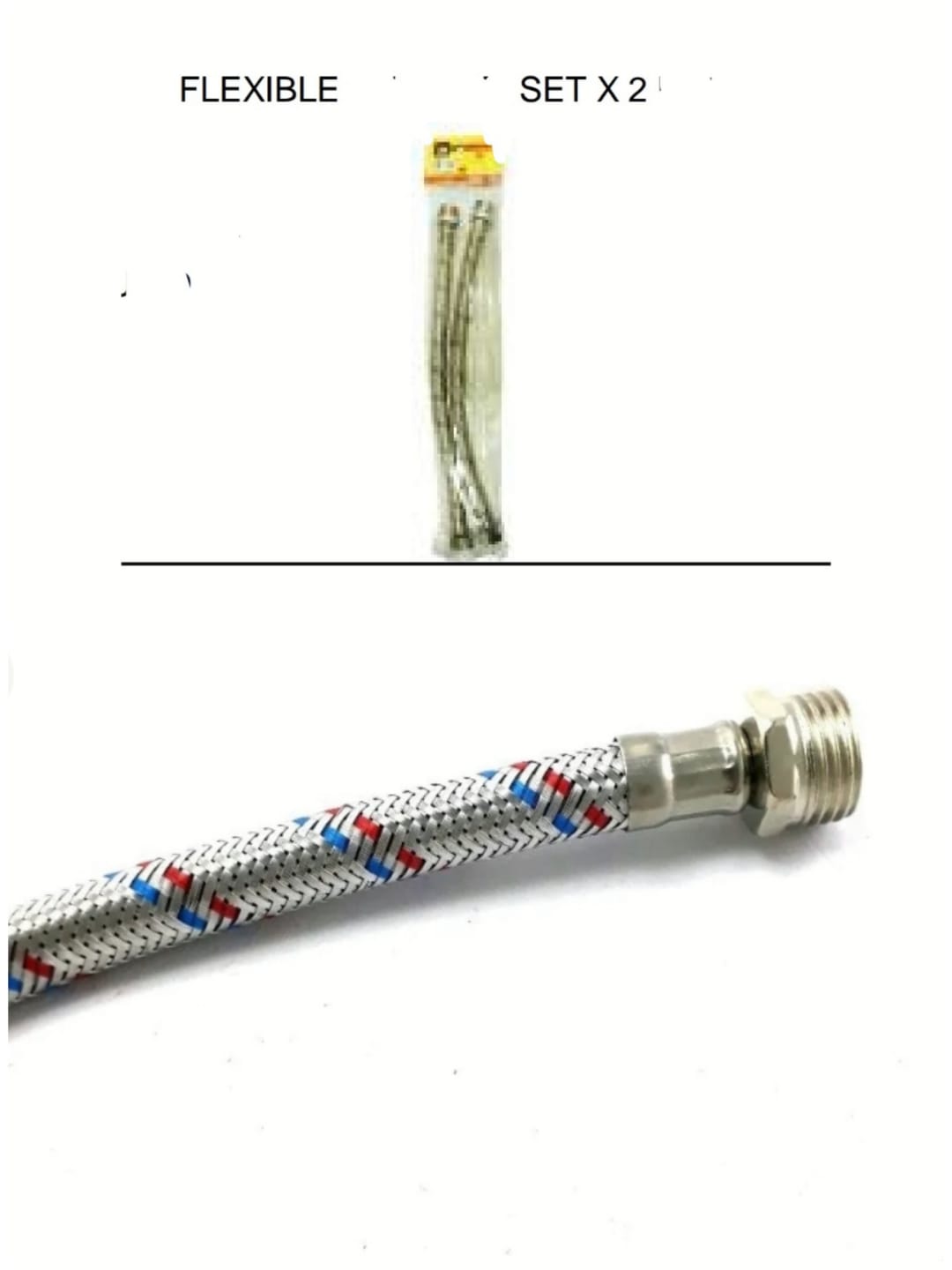 FLEXIBLE MALLADO AGUA BISON X 2PZS 50MM (U275)