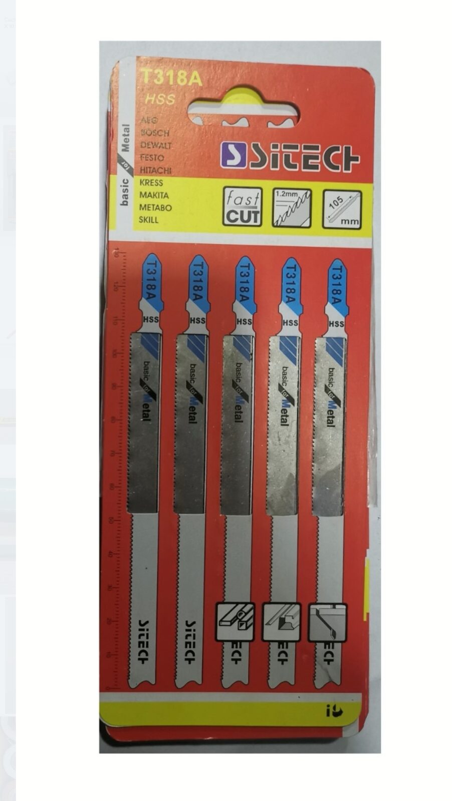 HOJA CALAR METAL X 5PZS LARGA 105MM T318A (u120)