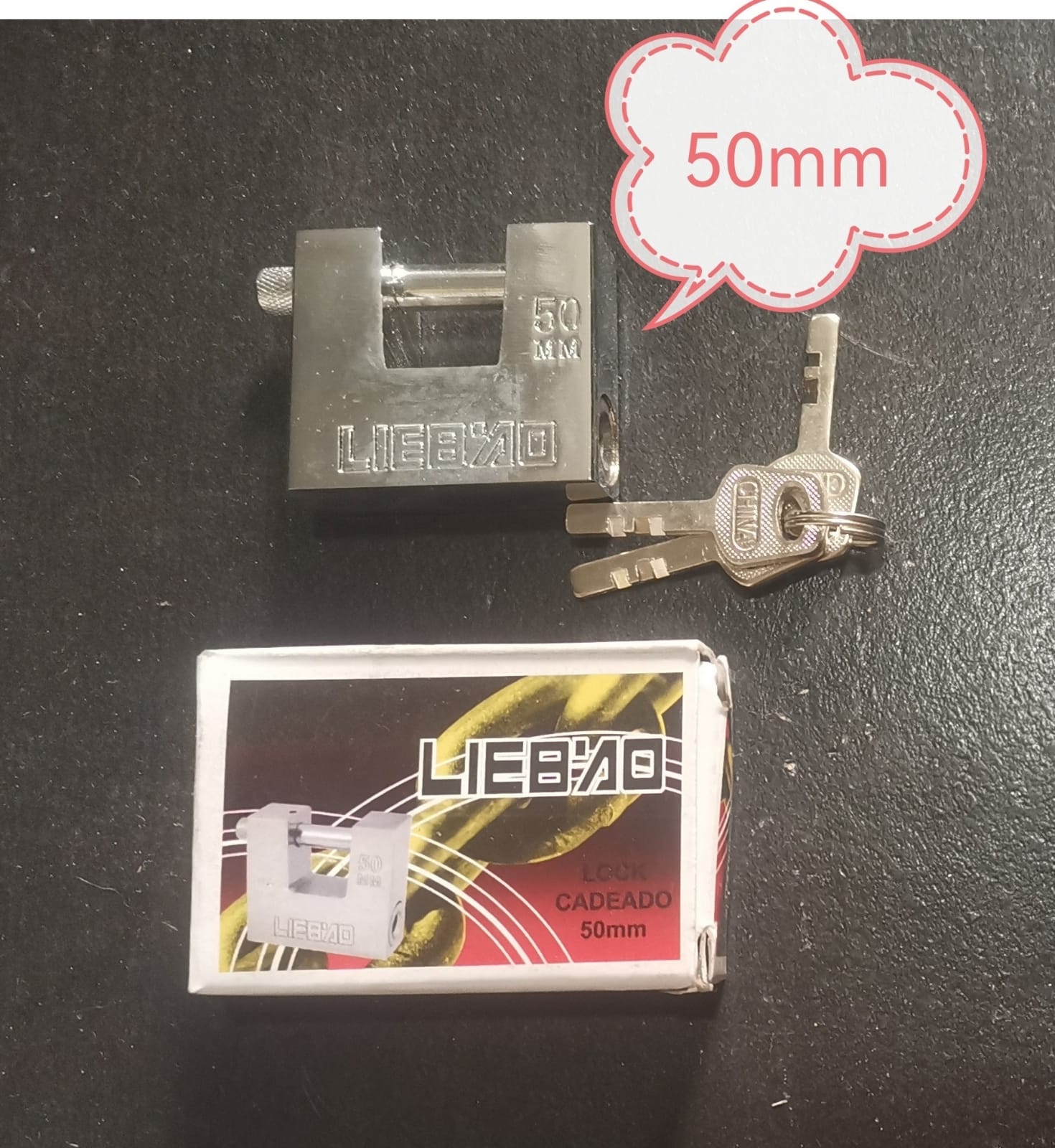 CANDADO PERNO HORIZONTAL 50MM LIEBAO (U220)
