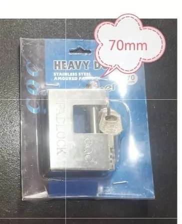CANDADO PERNO HORIZONTAL 70MM ECO (U300)