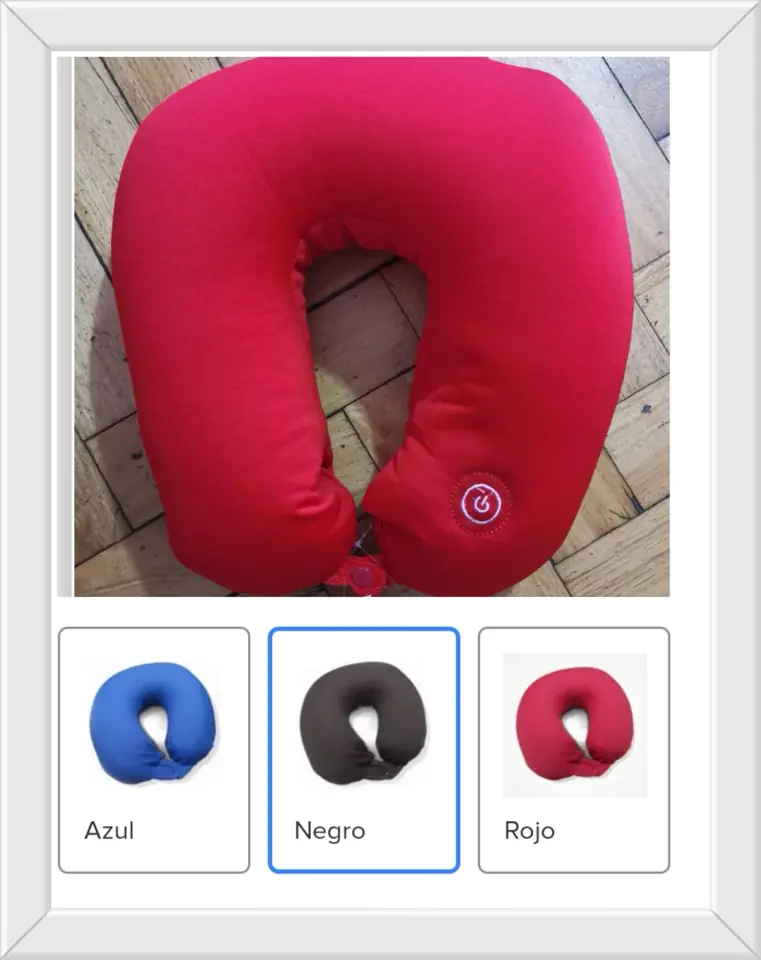 ALMOHADA DE VIAJE MICROPERLAS CON MASAJEADOR A PILA (U650)