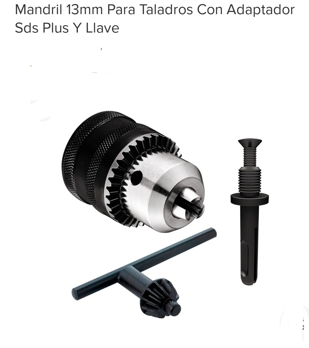 MANDRIL 13MM CON ADAPTADOR SDS Y LLAVE (U375)