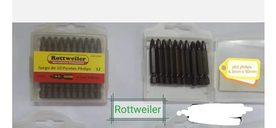 PUNTAS PH2 IMANTADAS X10 PZS ROTTWEILER PH2X50MM(U280)