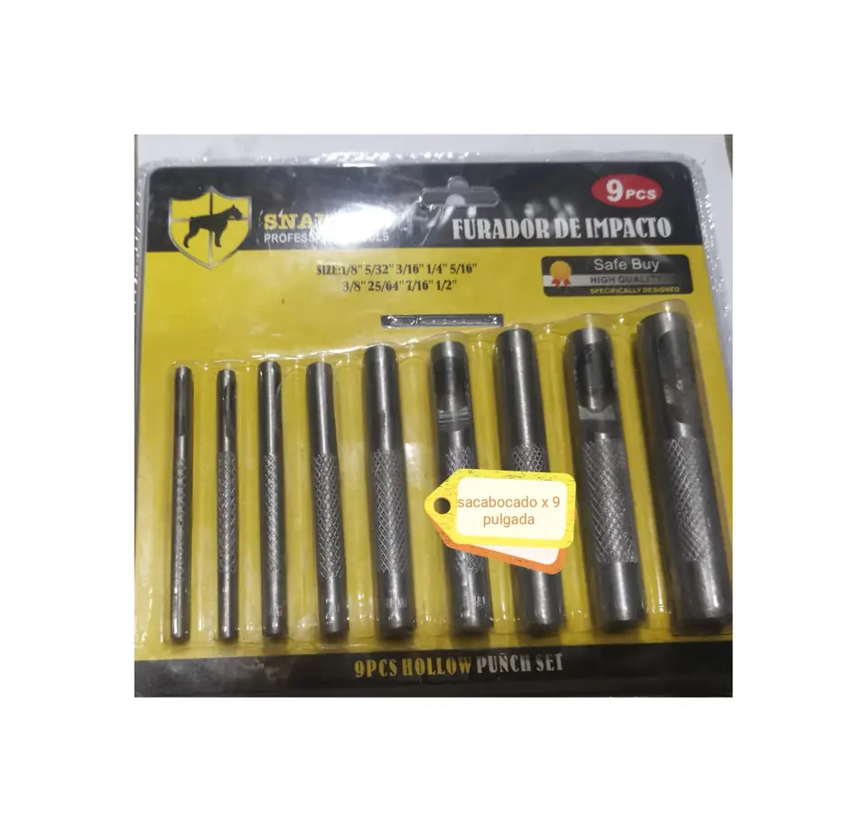SACABOCADOS A GOLPE SET X 9PCS PULGADA (U500)