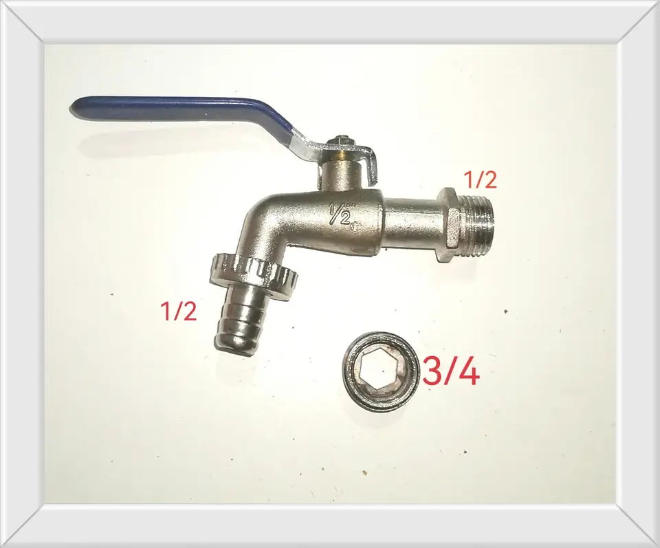 CANILLA ESFERICA METAL 1/2 CON ADAPTADOR 3/4  2USOS (u295)
