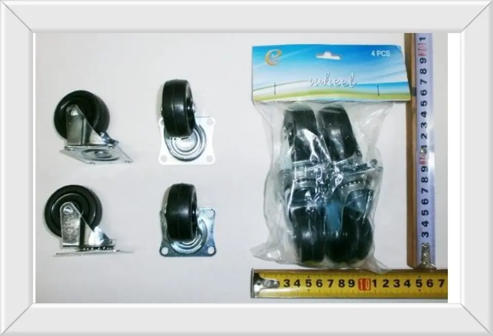 SET RUEDA X 4PCS CON BASE GIRATORIO 50MM (U325)