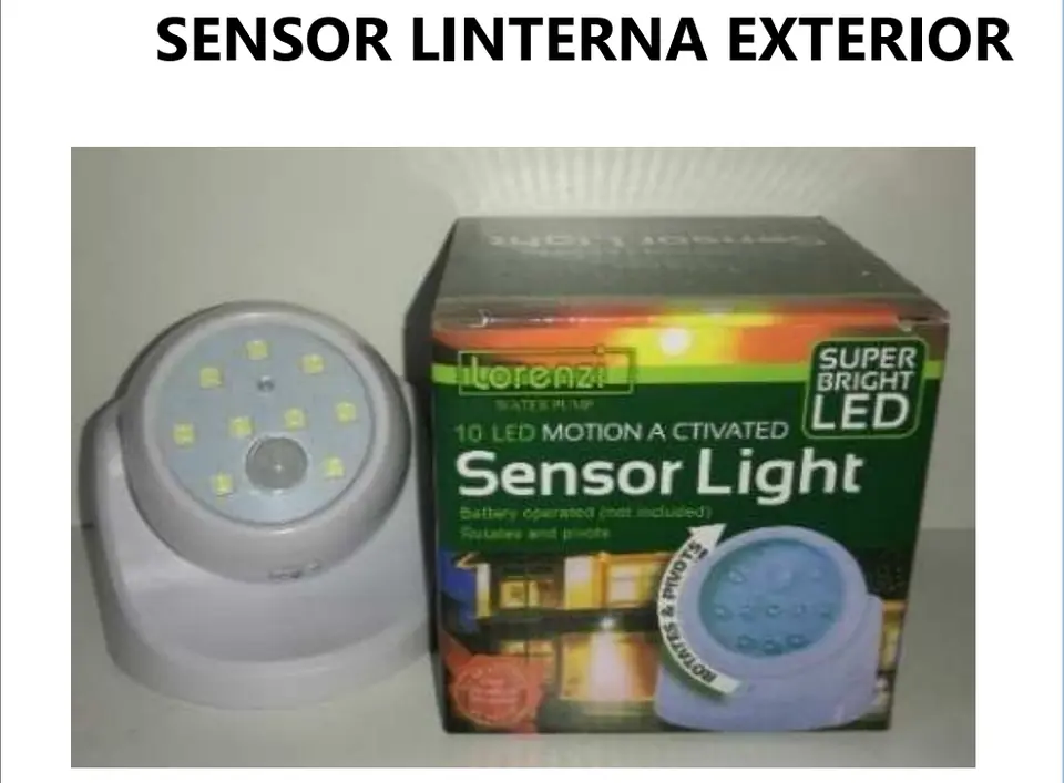 LAMPARA 10 LEDS SENSOR A PILA LORENI (U300)