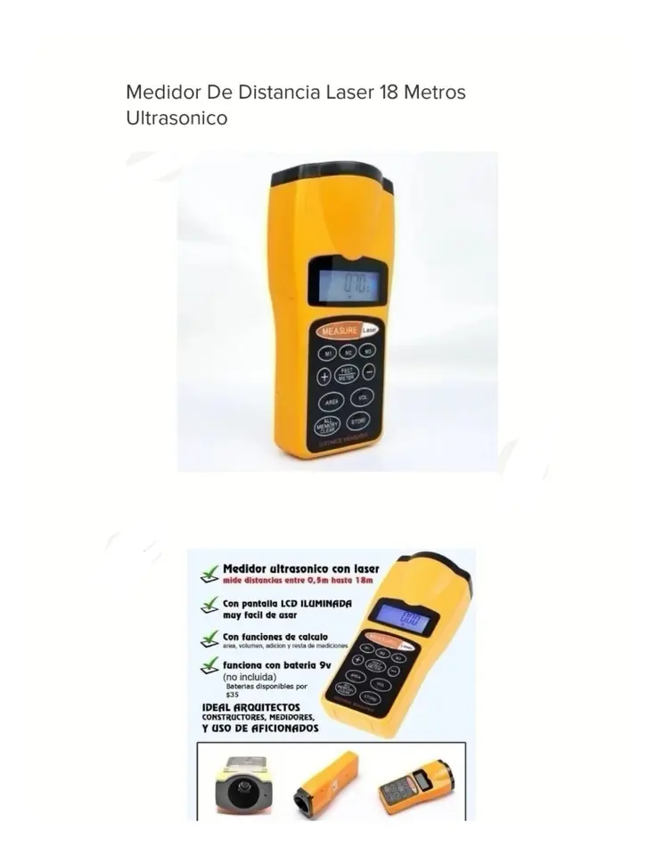 MEDIDOR DE DISTANCIA LASER 18 M (U1500)