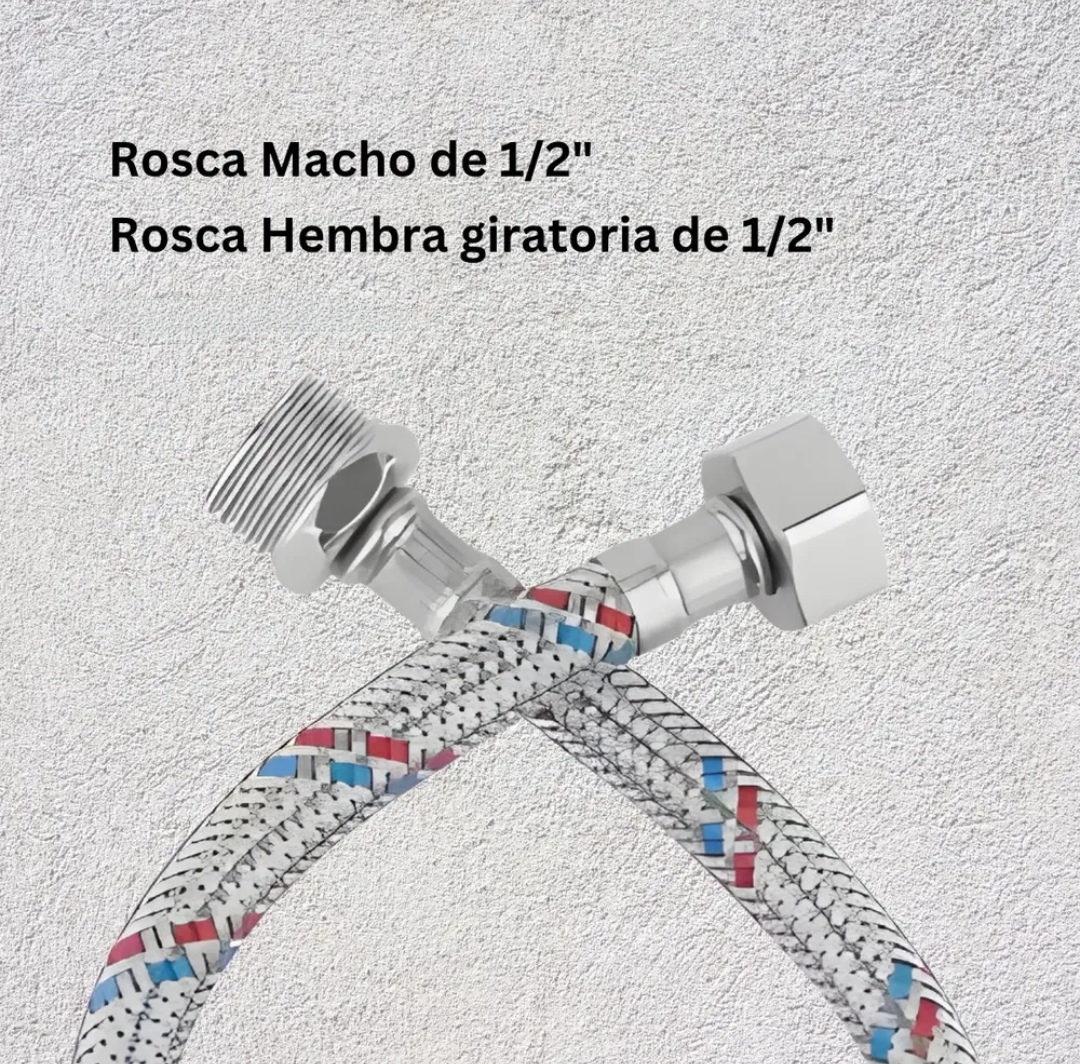 FLEXIBLE MALLADO AGUA 1/2 M-H 30CM (U052)