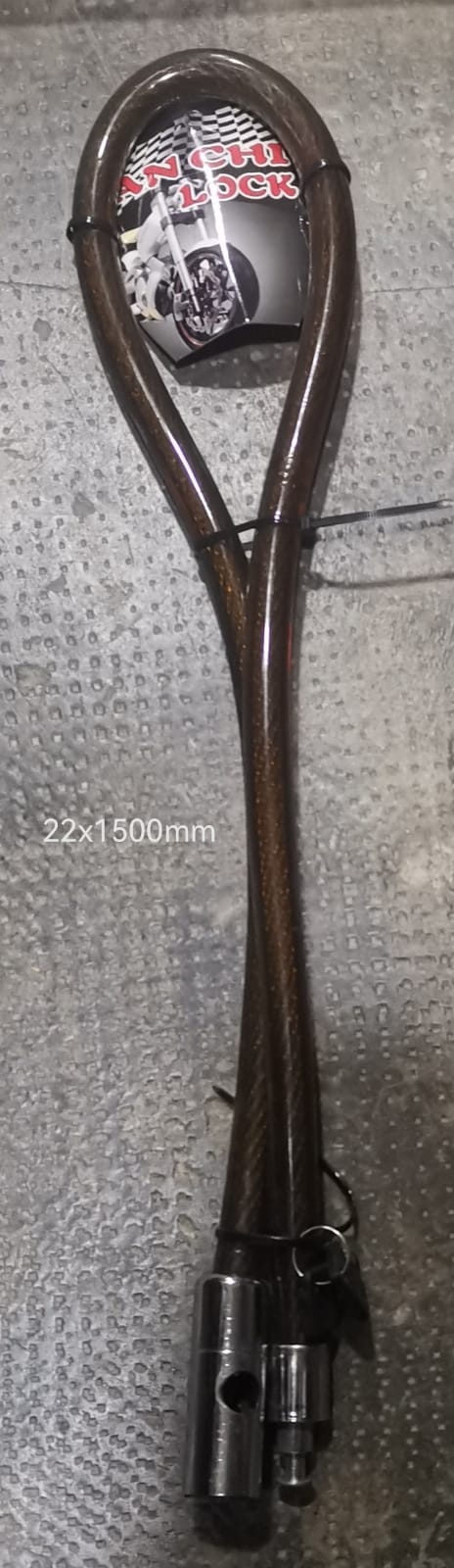 LINGA CABLE MOTO NEGRA CON TAPA 22MM X 1.5M ART 4213 (U800)