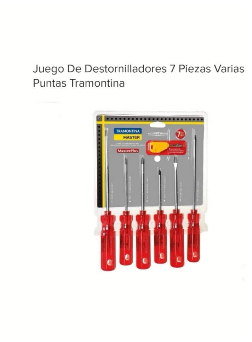 DESTORNILLADOR TRAMONTINA FOSFATADA X 7 PCS (U1000)