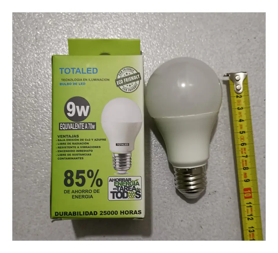 LAMPARA LED 9W LUZ CALIDA (U055)