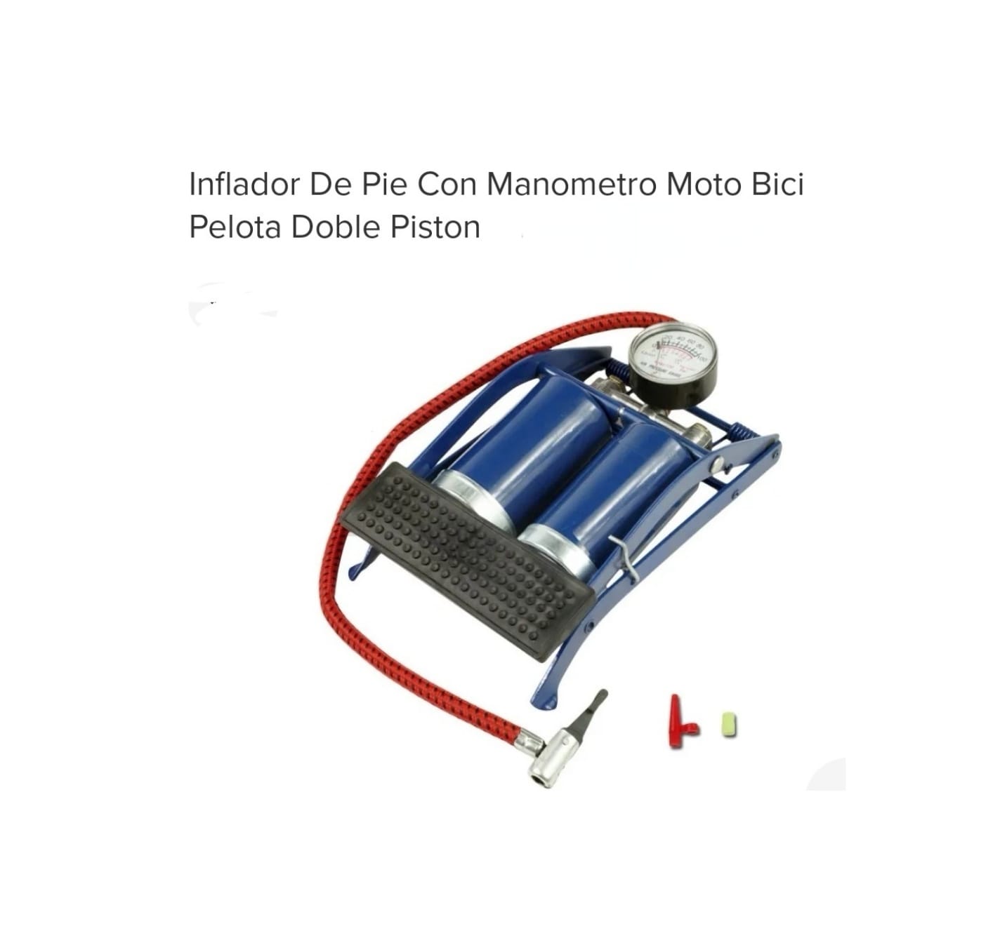 INFLADOR DE PIE CON MANOMETRO DOBLE (U600)