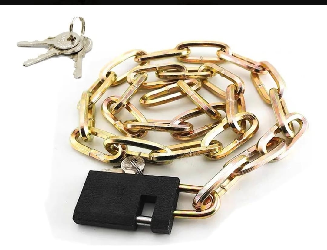 LINGA CADENA DORADO 18MM X 1 M CON CANDADO(U290)