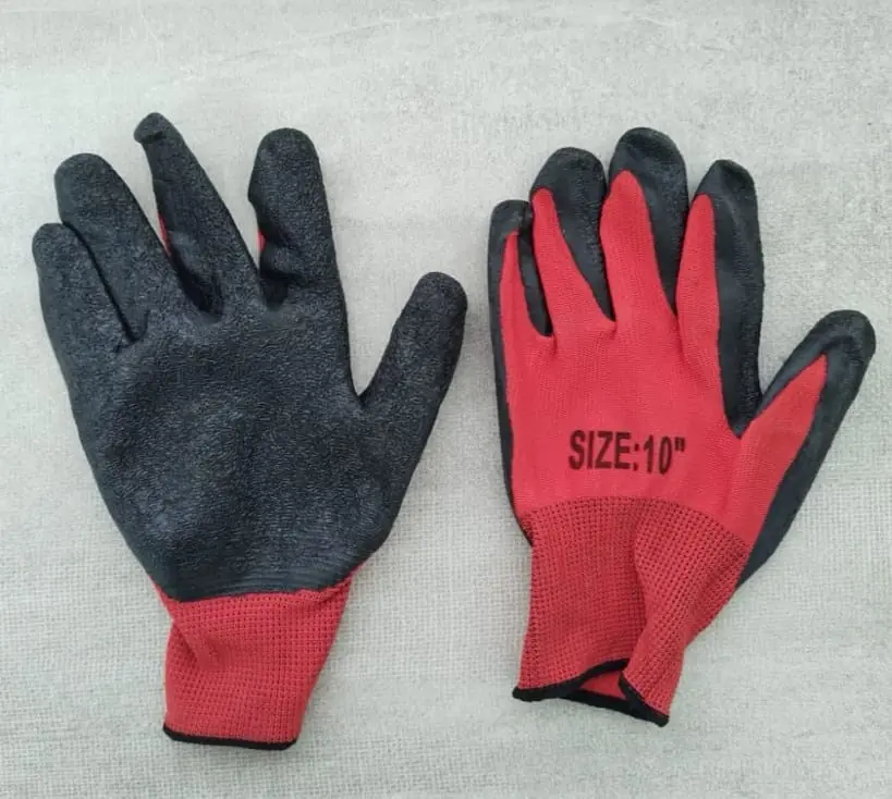 GUANTE NITRILO ROJO Y NEGRO (U080)
