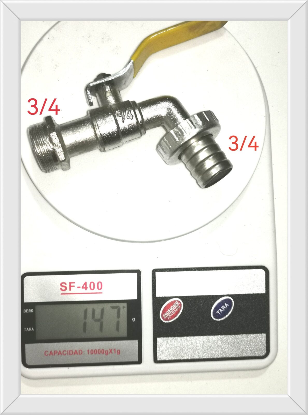 CANILLA ESFERICA METAL 3/4 CON PICO 3/4 (u275)