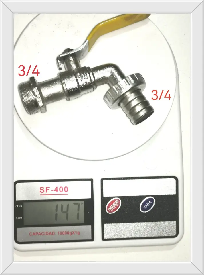 CANILLA ESFERICA METAL 3/4 CON PICO 3/4 (u275)