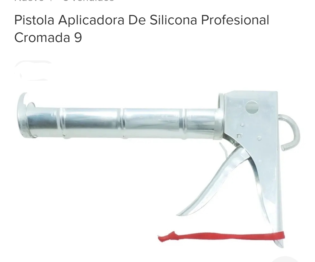 PISTOLA APLICADORA SILICONA CON CREMALLERA CROMADA(U340)