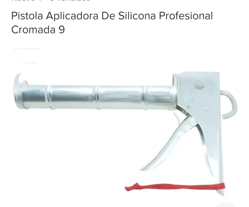 PISTOLA APLICADORA SILICONA CON CREMALLERA CROMADA(U340)