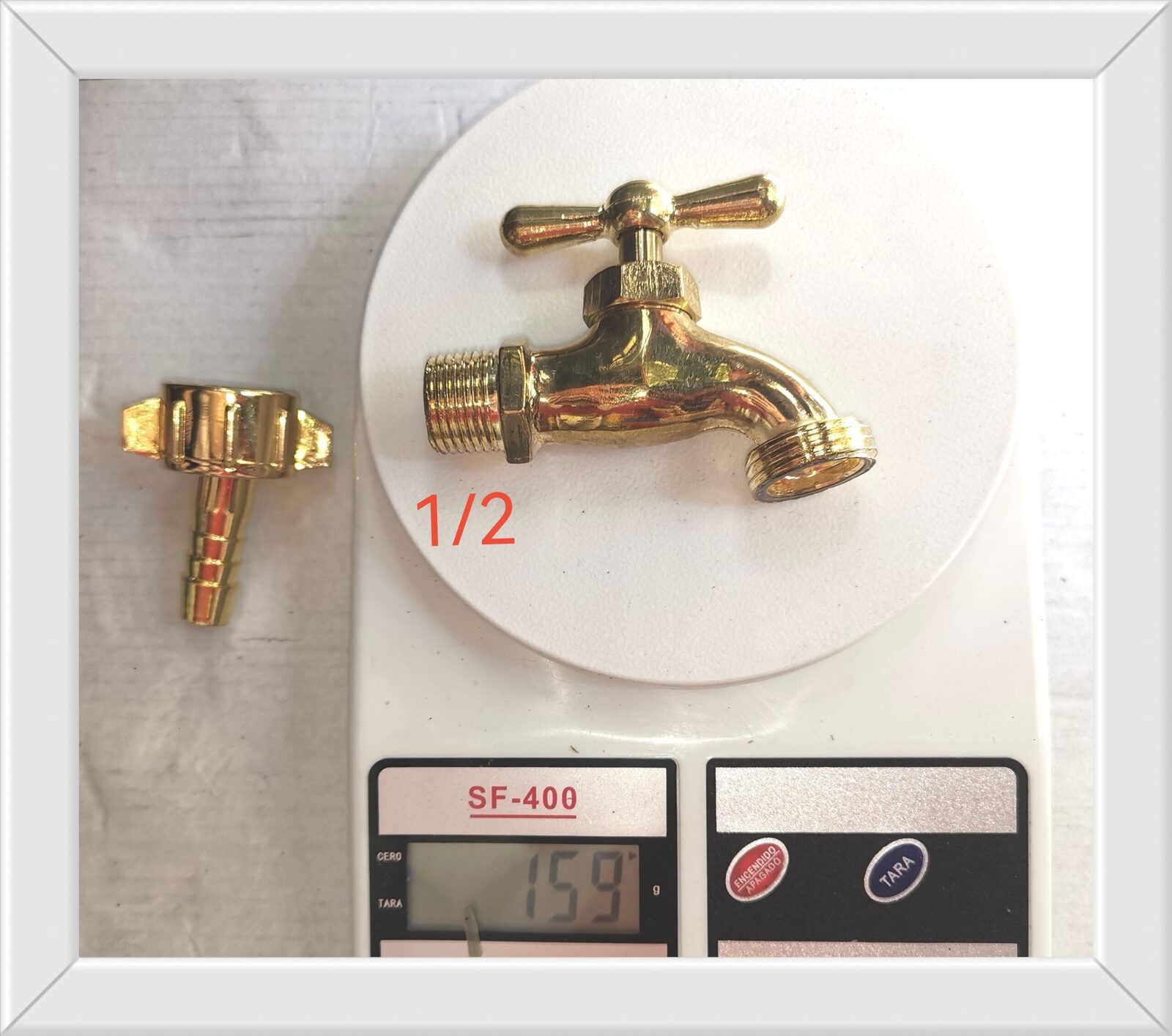 CANILLA BRONCE 1/2 CON PICO LARGO PVC  V&G (U330)