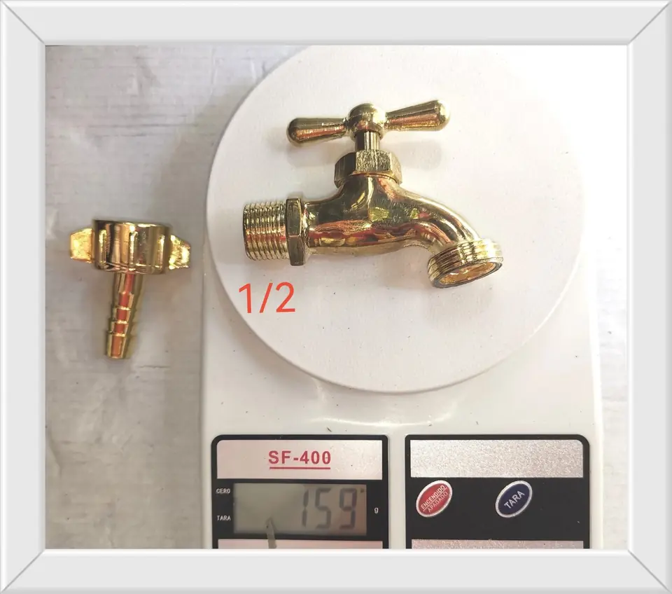 CANILLA BRONCE 1/2 CON PICO LARGO PVC  V&G (U330)