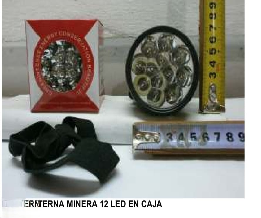 LINTERNA MINERA 12 LED GRANDE EN CAJA (U120)