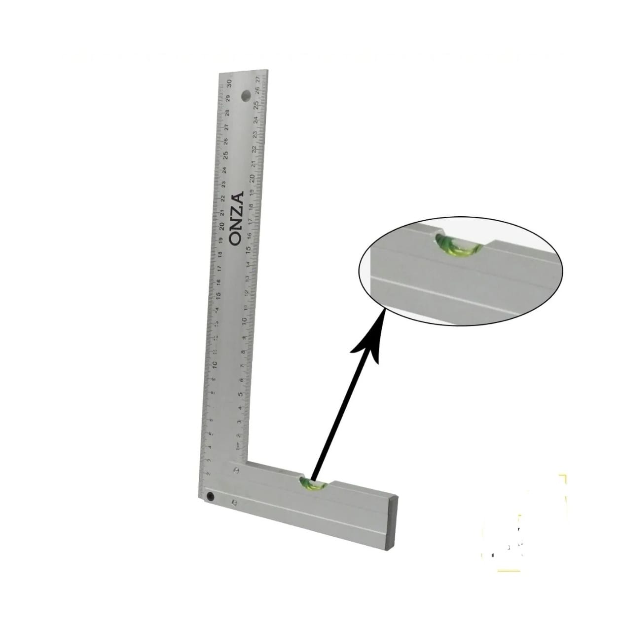 ESCUADRA CARPINTERO ALUMINIO CON NIVEL 30CM (U300)