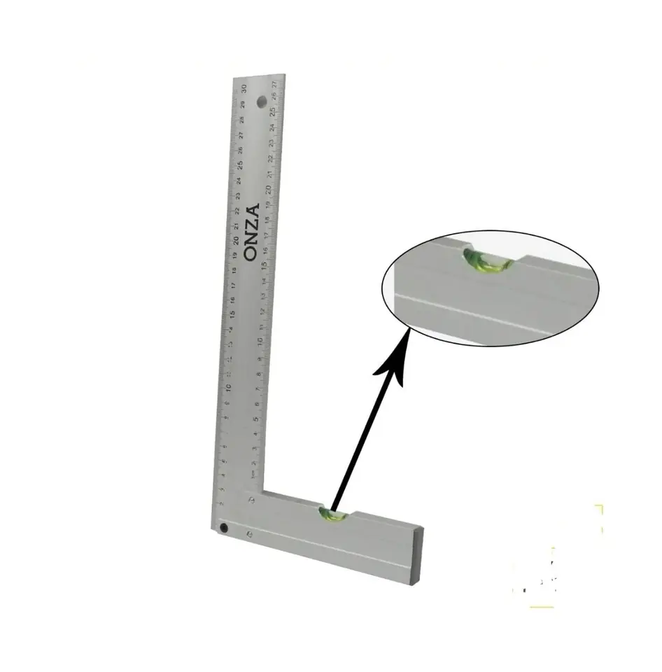 ESCUADRA CARPINTERO ALUMINIO CON NIVEL 30CM (U300)