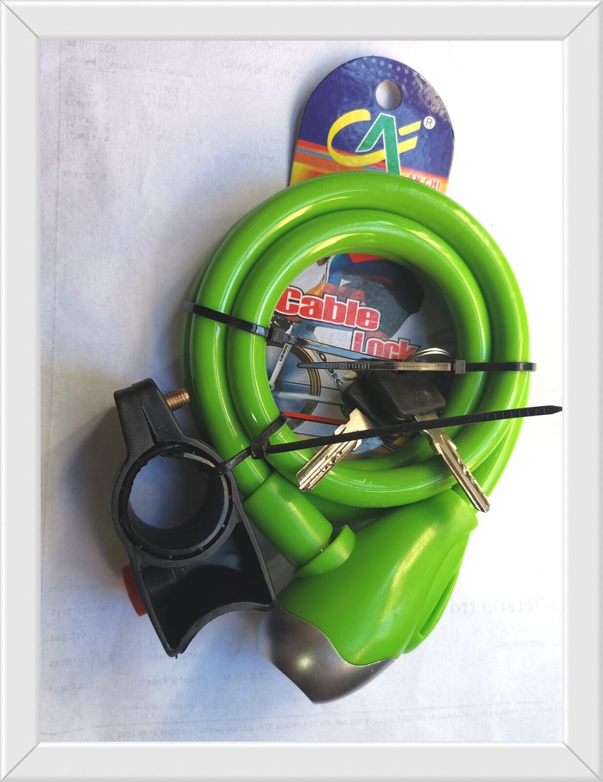 Linga cable bici color con soporte 12mm x 120cm (U375)