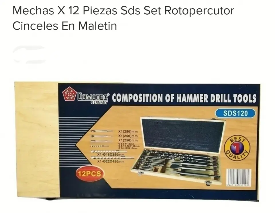 MECHAS SDS KIT X 12PZS EN MALETIN (U2300)