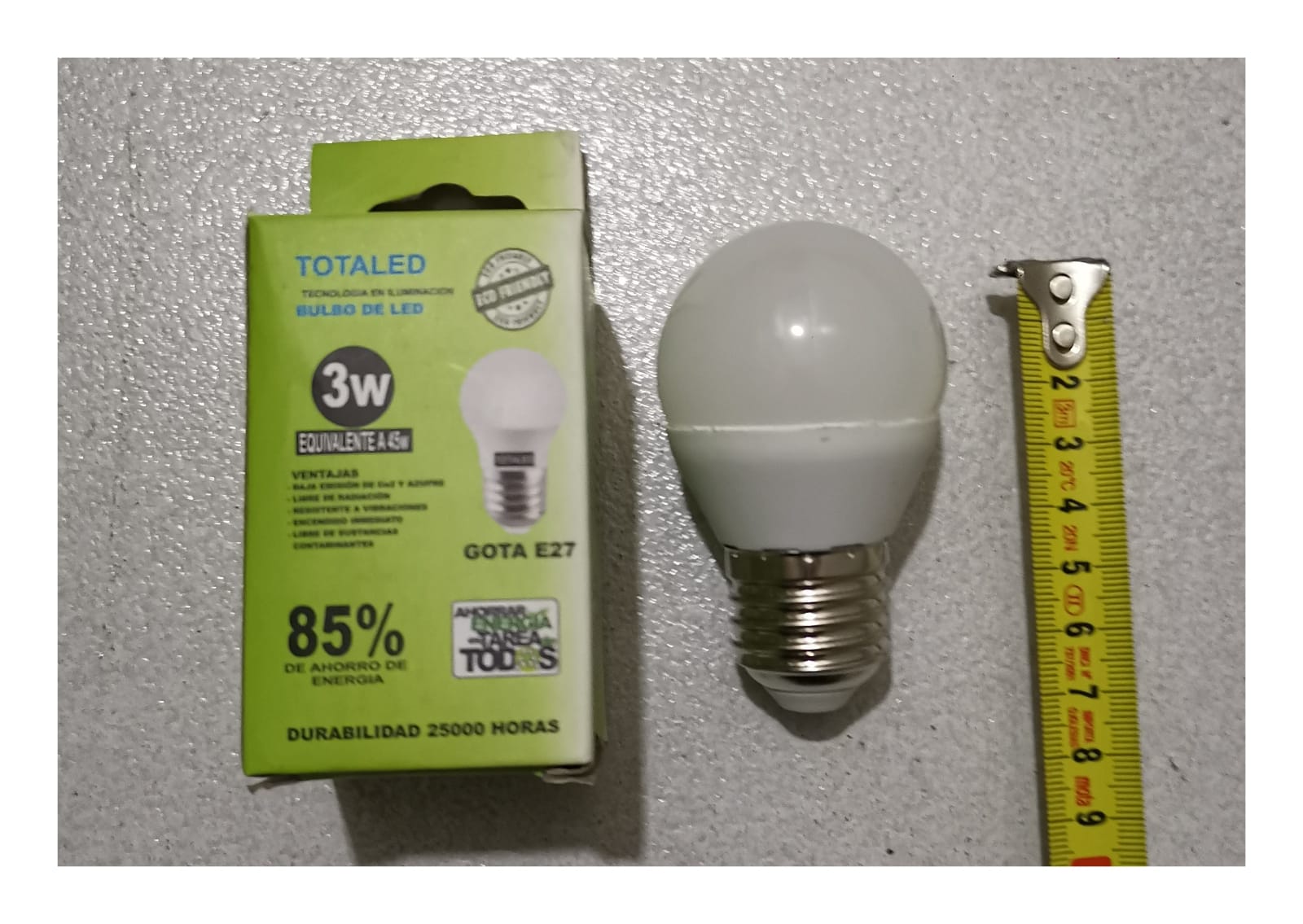 LAMPARA LED GOTA 3 W LUZ FRIA (U045)
