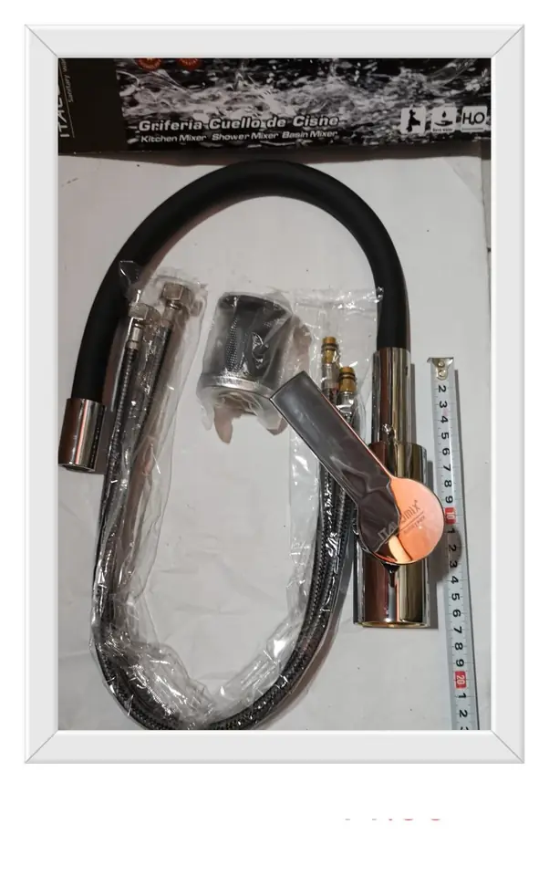 CANILLA MONOCOMANDO FLEXIBLE NEGRO ECO IT0030 (U1450)
