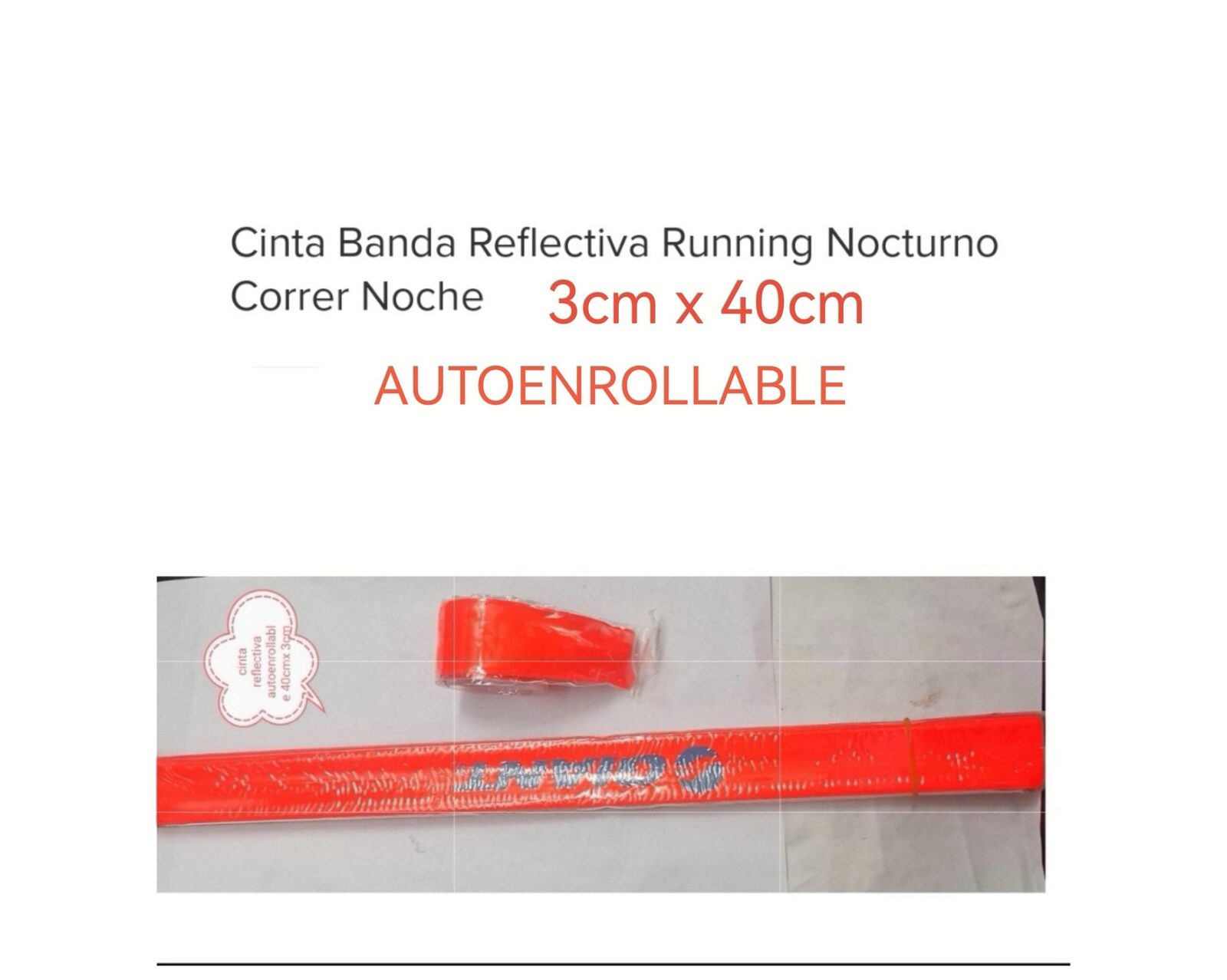 CINTA REFLECTIVO AUTOENROLLABLE 3CM X40CM(U090)