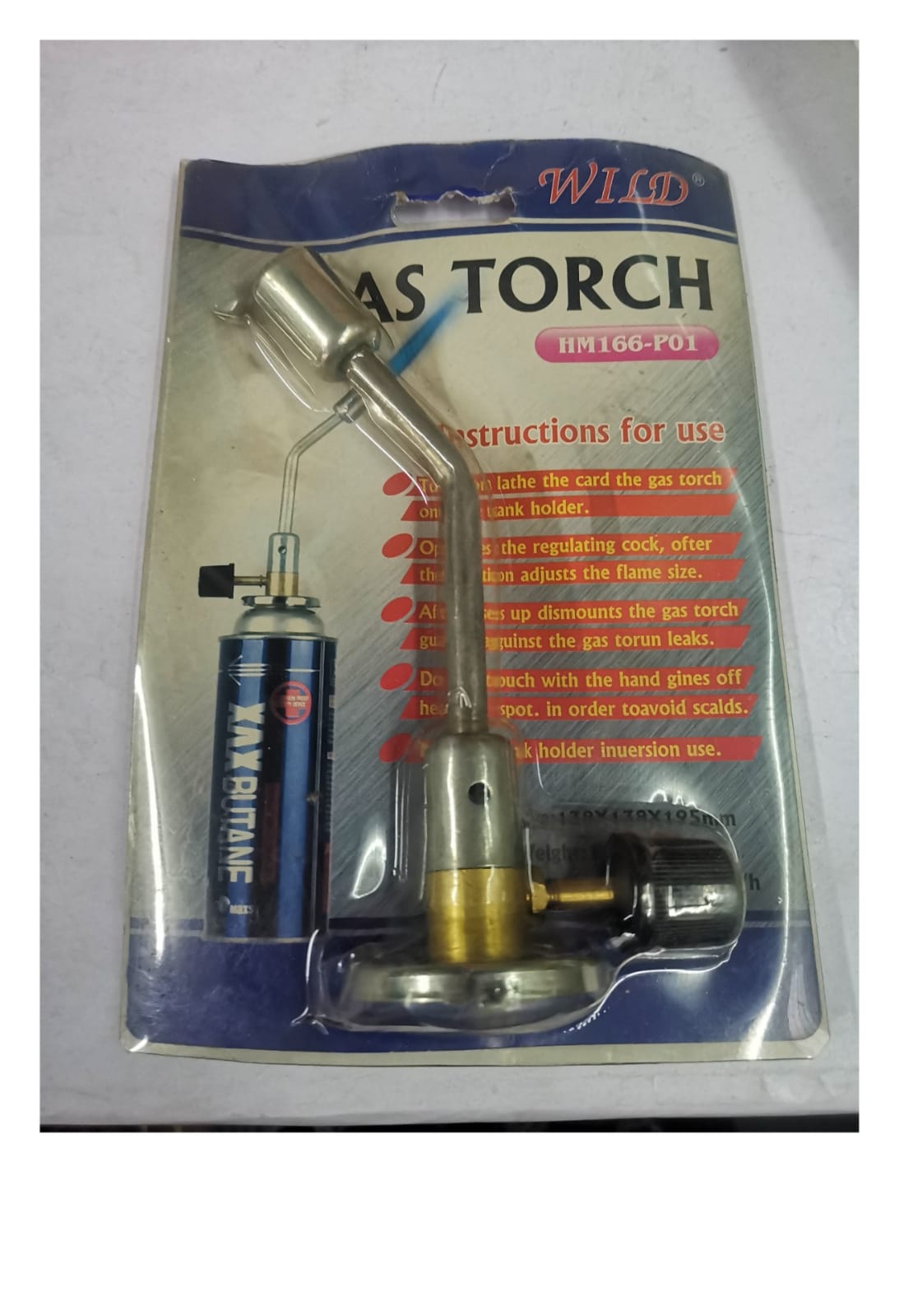 SOPLETE PARA CARTUCHO GAS SIN ENCENDIDO WILD (U300)