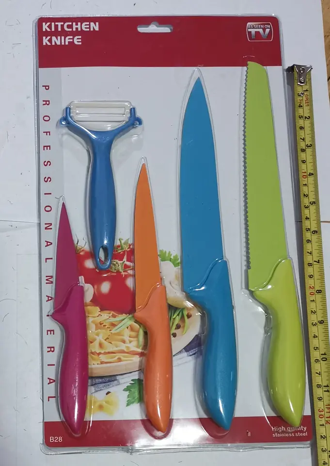 CUCHILLO COCINA ANTIBACTERIAL SET X 5 PZS  J1691 (U800)