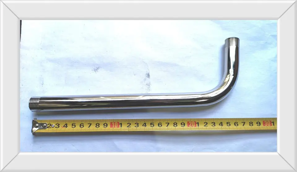 CAÑO DUCHA ACERO 90° 35CM (25CM+10CM)(U200)